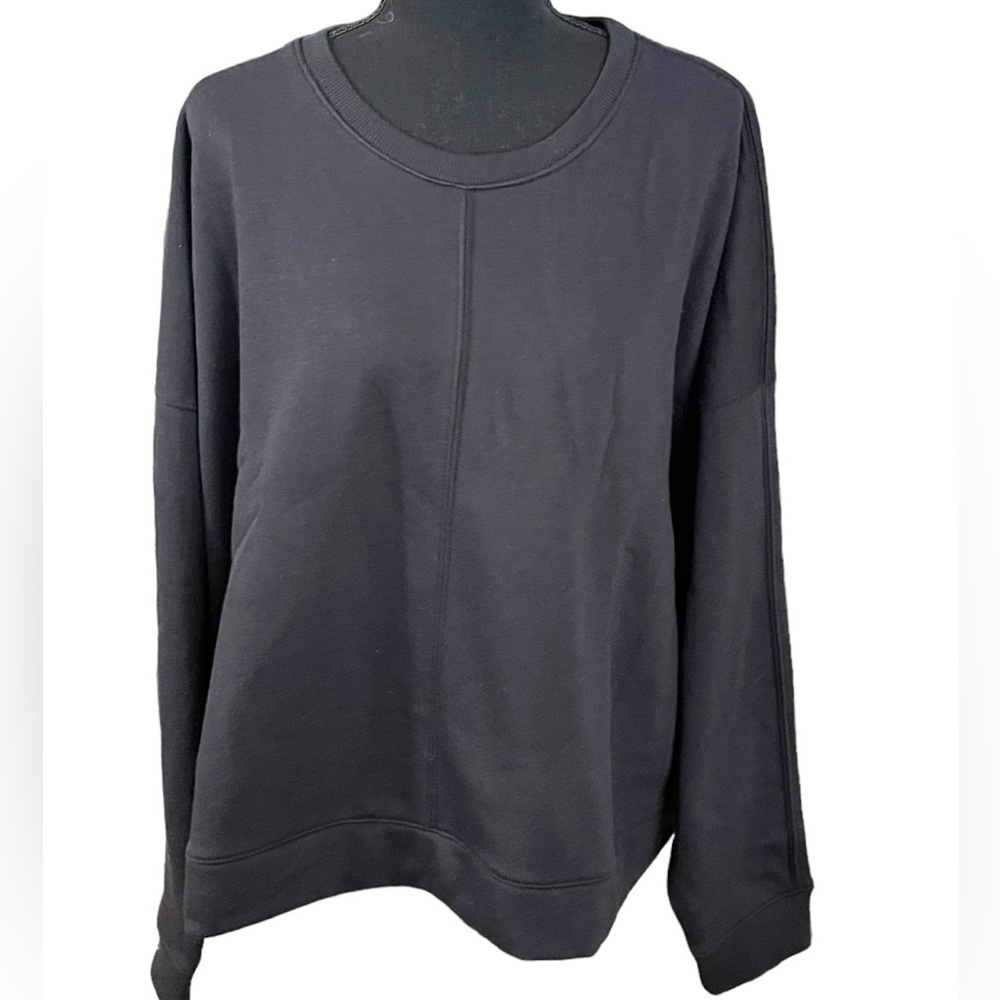 NWT All in Motion black cotton fleece crop crew sweatshirt size 1X
